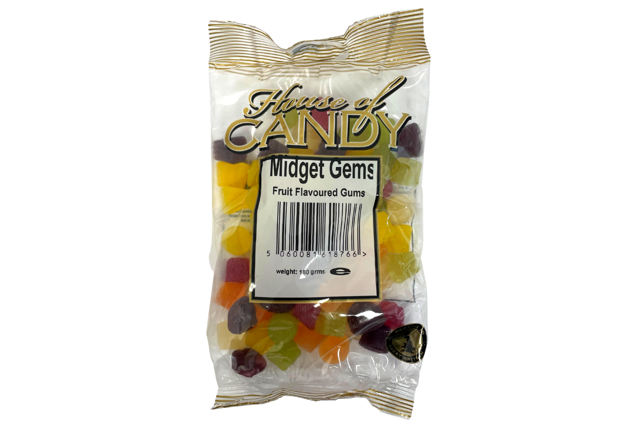 House of Candy Midget Gems Fruit Flavoured Gums 180g Best